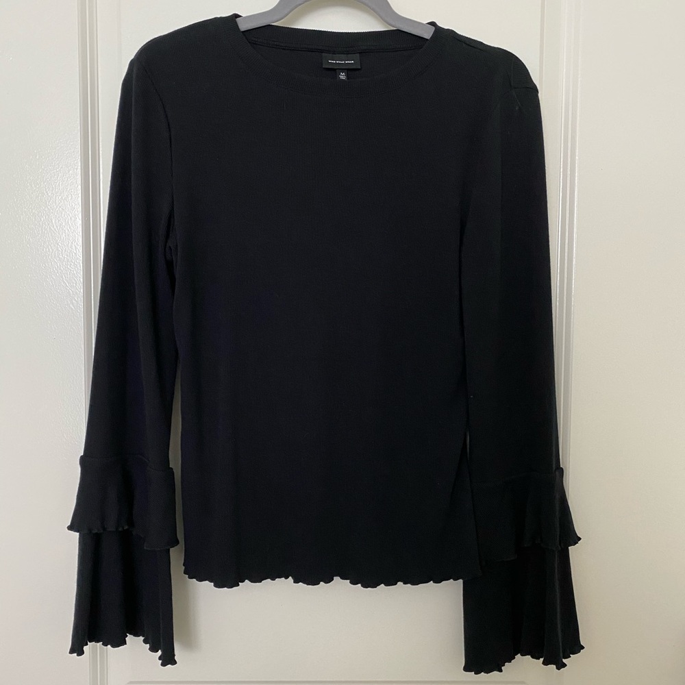 Who What Wear Ruffle Sleeve Top
